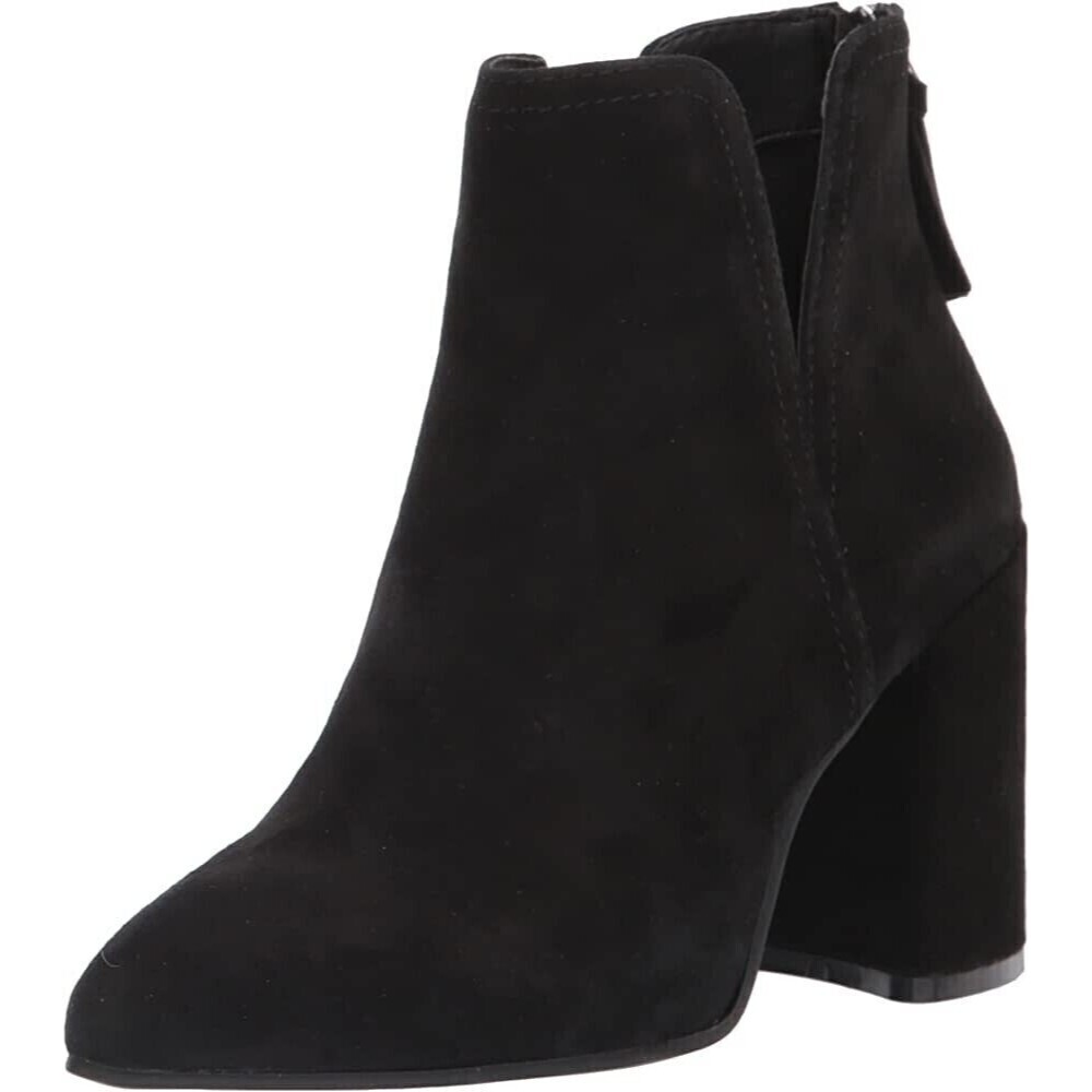 Steve Madden Women‎ Black Suede Thrived Block Heel Ankle Bootie 10